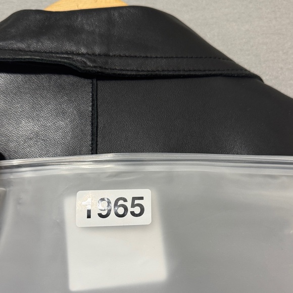 VTG BEBE BLACK LEATHER Double-Breasted COAT WOMENS MEDIUM JACKET Y2K - Picture 9 of 9